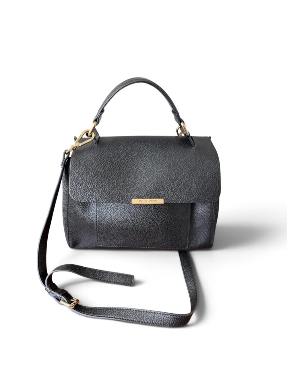 Steve Madden faux Leather Top-Handle Satchel in Black